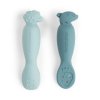 Silikonové lžičky Tiny farm 2ks - modré