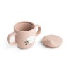 Silikonový hrneček s pítkem Tiny farm - růžový