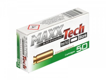 MAXXTech 9mm P.A.K. oceľ.n. pomosadzená 50 ks (Po9PAKonpom) s