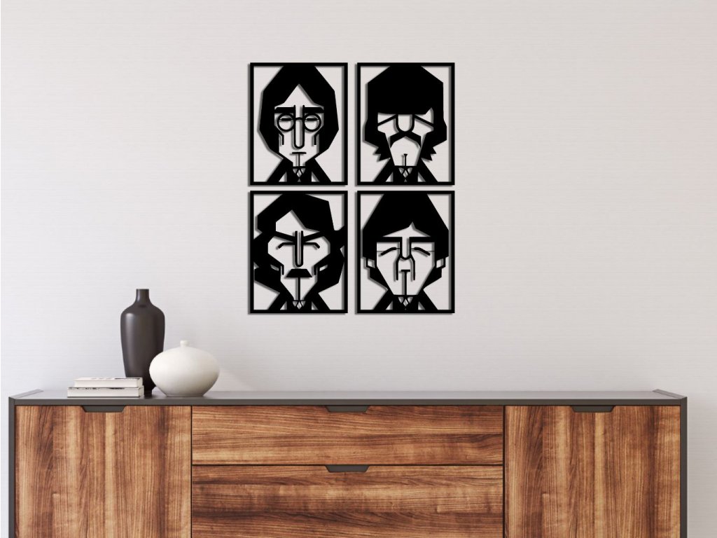 Set nástěnných kovových obrazů The Beatles