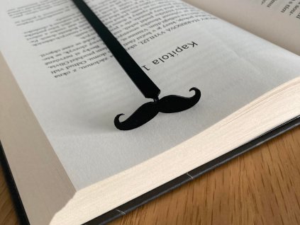 Kovová záložka do knihy Knír