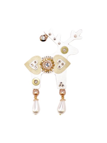 Béžová jelení brož