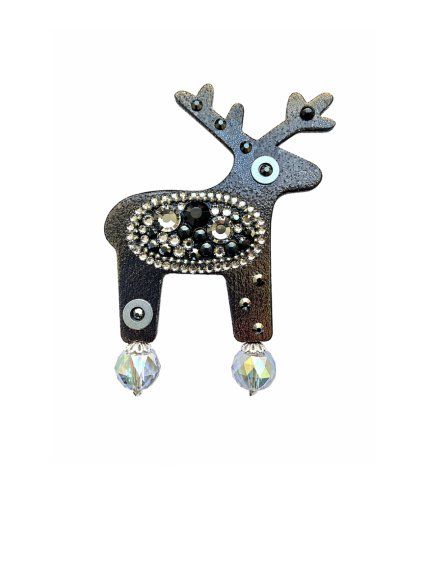 Limitka černá třpytivá brož