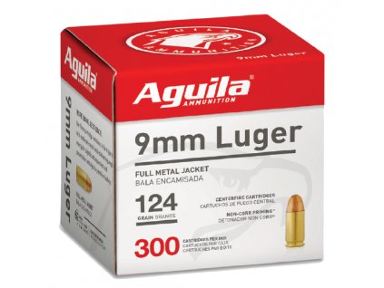 Střelivo Aguila 9x19 mm Luger FMJ 124gr, sypané po 300 ks
