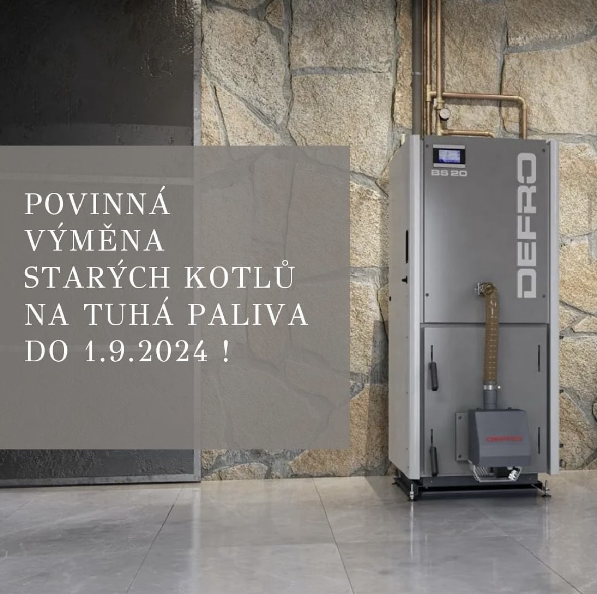 Povinná výměna starých kotlů na tuhá paliva do 1.9.2024