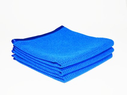 Mikrovlákno na autoskla a okna - WINDOW AND GLASS WAFFLE MICROFIBRE BLUE (Balení - výhodnější 3 kusy)