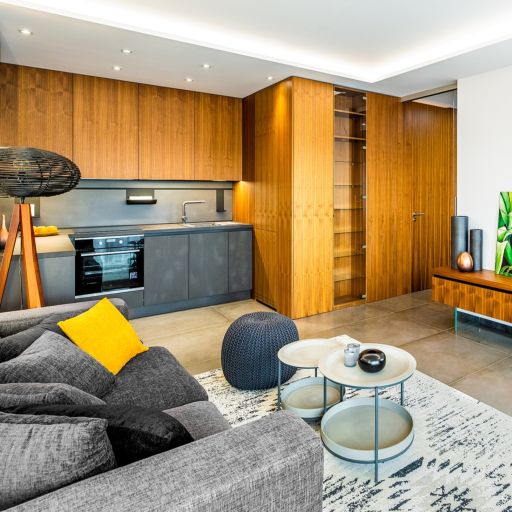 Návrhy a realizace interiérů a kuchyně byt Slavkov u Brna