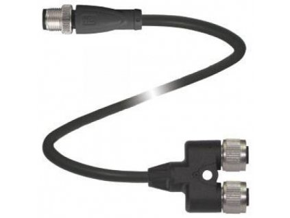 T-adaptér M12 Pepperl+Fuchs V1-G-T-BK0,6M-PUR-A-V1-G, male–2×female, kabel 0,6 m