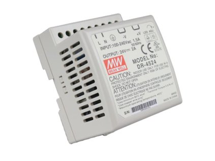 Mean Well DR-4524 zdroj 24 V DC 2 A 48 W