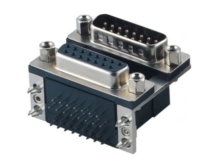 CONEC DLS2PS5AN21X D-SUB dual-port 15F/15M úhlový