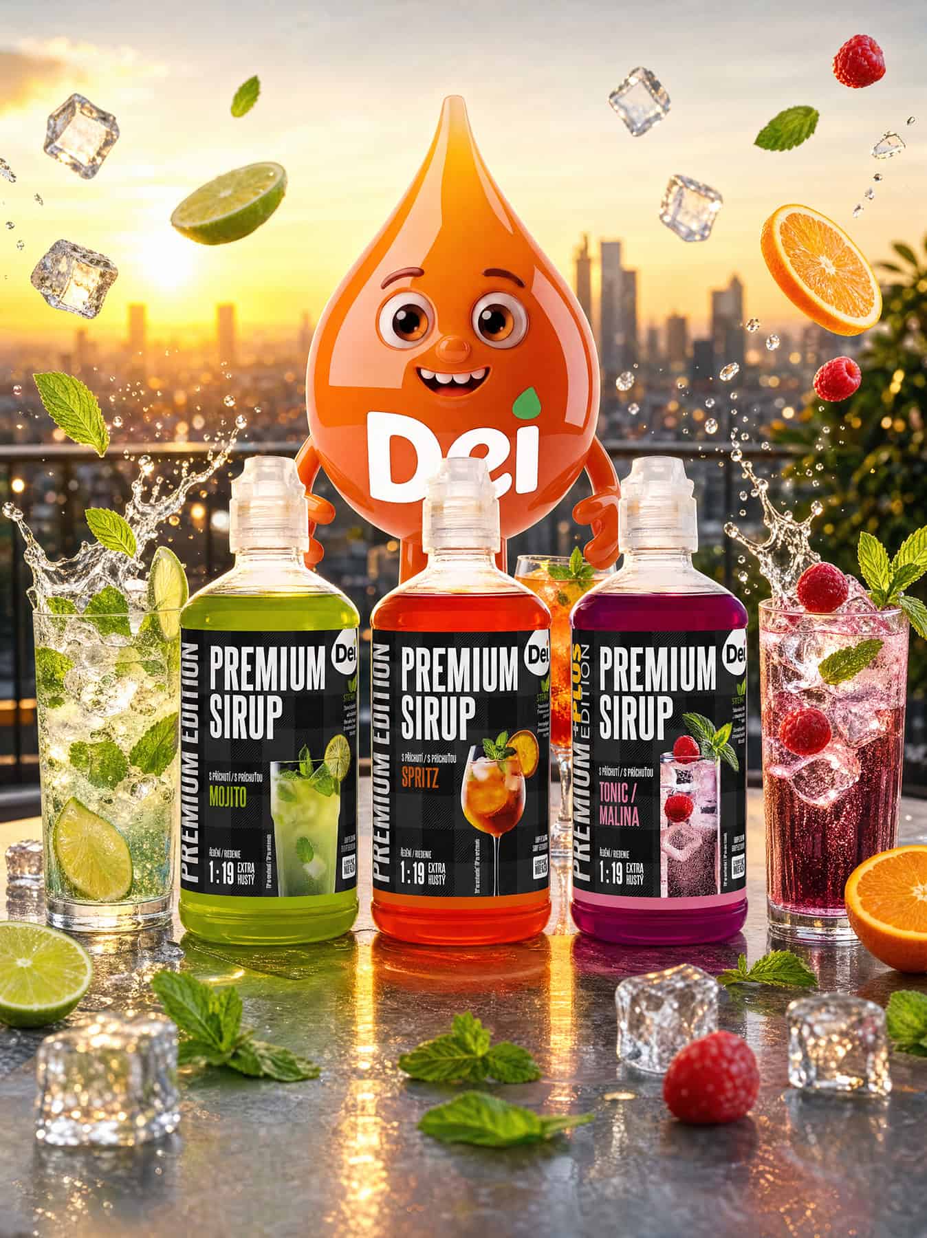 Dei premium sirupy
