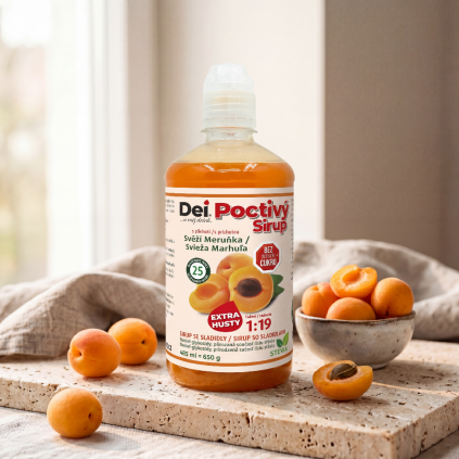 Sirup s příchutí Svěží Meruňka