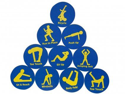 Sport-Thieme Sada značiek na podlahu s číslami, písmenkami alebo aktivitami Variant: 10 aktivít