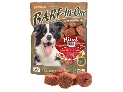 BARF in One Rind maso pro psy hovezi kompletni krmivo
