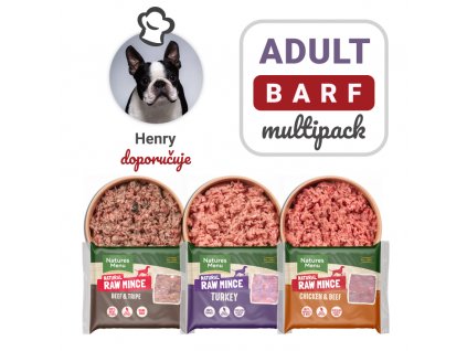 henry adult barf multipack 12x400g barf krmivo maso pro dospele psy