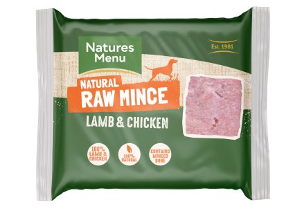 LAM Natures Menu Home Prepare BARF mleté jehněčí a kuřecí přední strana