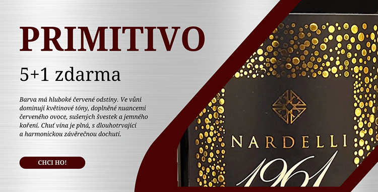 5 + 1 ZDARMA! NARDELLI, PRIMITIVO 1961, SUCHÉ, 0,75 L