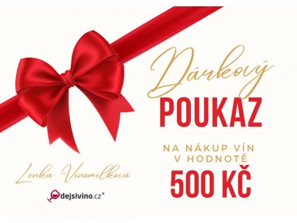 Dárkový poukaz na nákup vín v hodnotě 500 Kč přední strana