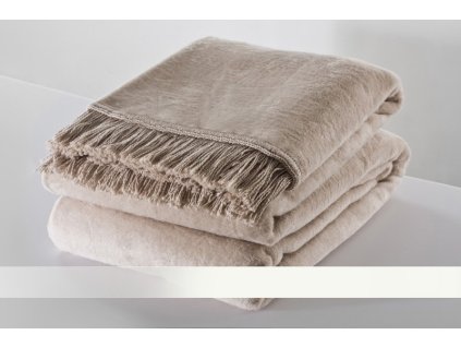 deka s trasnemi svetla bezova