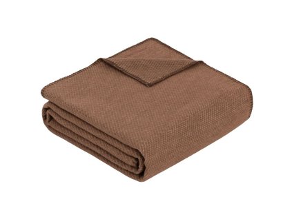 bio bavlnena deka evora se strukturovanym vzorem hneda 140 200cm
