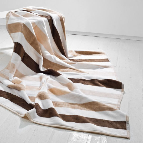 Bavlněná deka Beige Strip