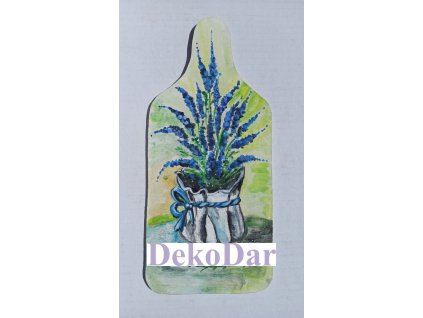 LEVANDULE – 115 x 260 mm - ručně malované kuchyňské prkénko – skladem 1 ks