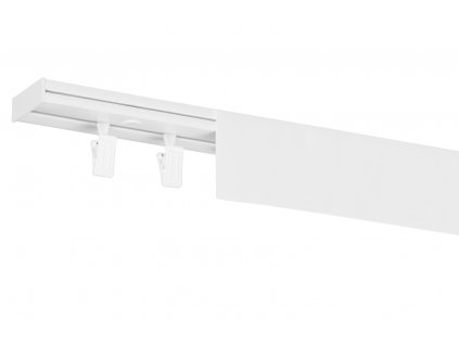 Stropní kolejnice z PVC jednořadá bílá s krytem