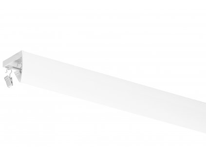 Dvouřadá hliníková stropní kolejnicová garnýž s krytem bílá