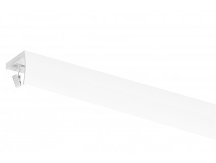 Jednoduchá hliníková stropná koľajnicová garniža s krytom biela