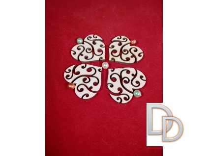 Zdobené mini srdíčko 3,5 x 3,5 cm , set