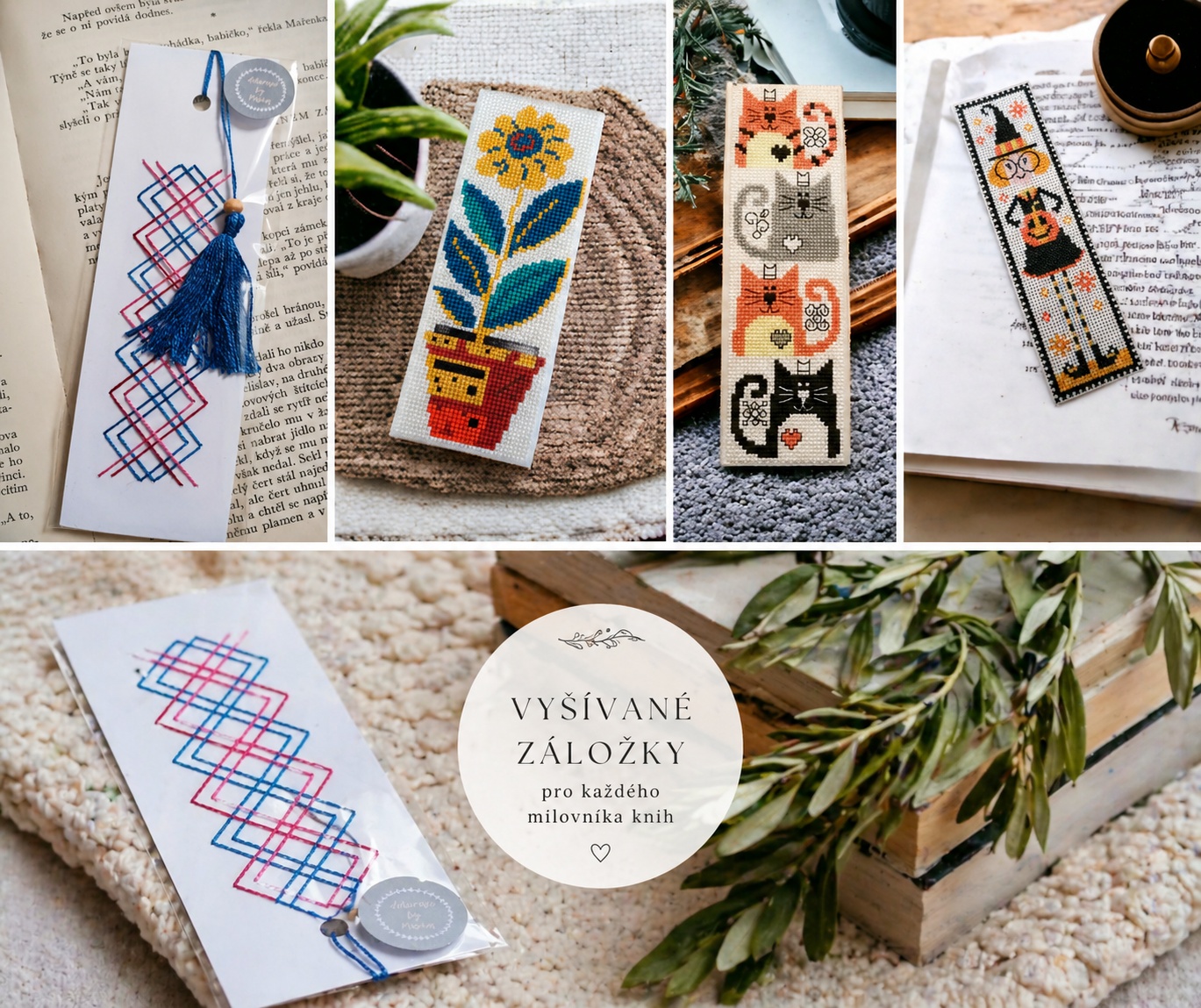 Vyšívané záložky do knih – malý detail, který dělá radost