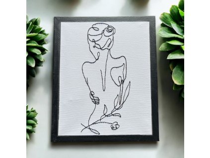 Výšivka na plátně - Žena