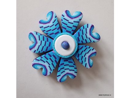 Brož modrá květina