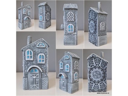 Domek šedý tečkovaný
