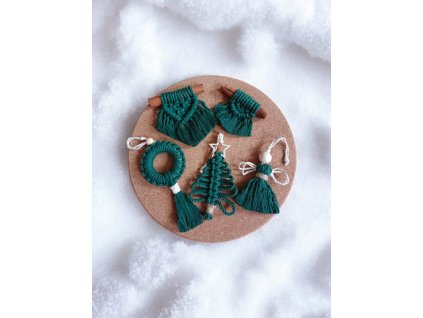 Sada 5 macramé vánočních ozdob 3