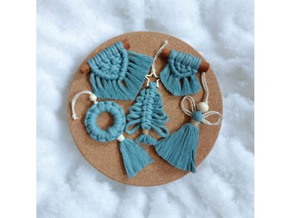 Sada 5 macramé vánočních ozdob 4