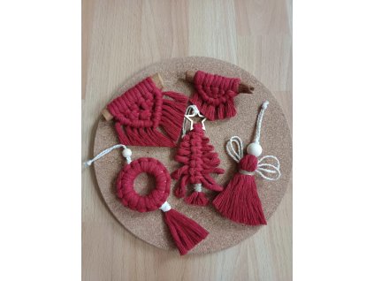 Sada 5 macramé vánočních ozdob 6