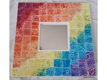 Zrcadlo s FIMO duhovou mozaikou