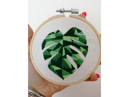 Vyšívaný obrázek - Monstera