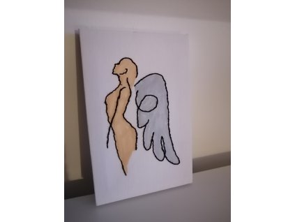 Výšivka na plátně Anděl