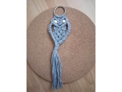 Macramé sovička šedá