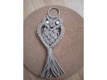 Macramé sovička béžová