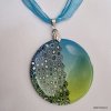 Náhrdelník modozelený Klimt