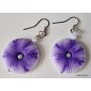 Náušnice kulaté fialové vločky