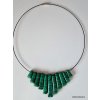 Náhrdelník zelené kousky na obruči