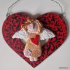 Andělské srdce červené s mandalou