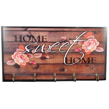 Věšák na klíče "HOME SWEET"/květ