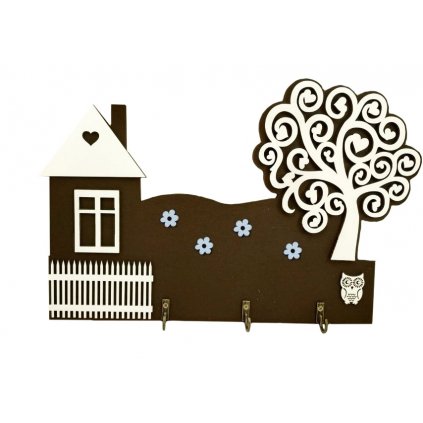 Věšák na klíče "STROM A SOVIČKA"