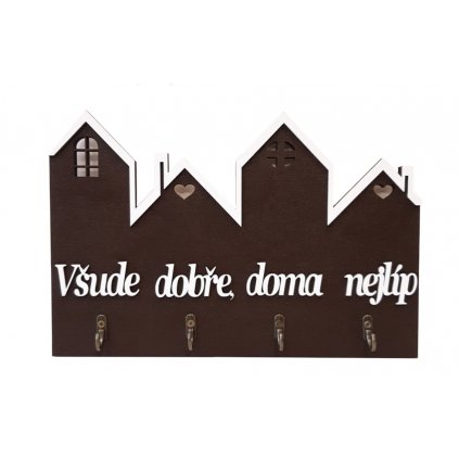 Věšák na klíče "4 DOMY"