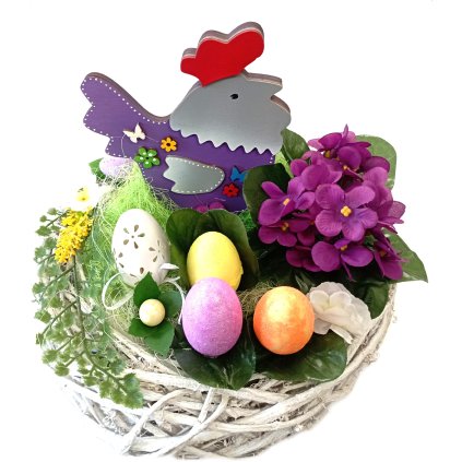 Velikonoční košík se slepičkou /f